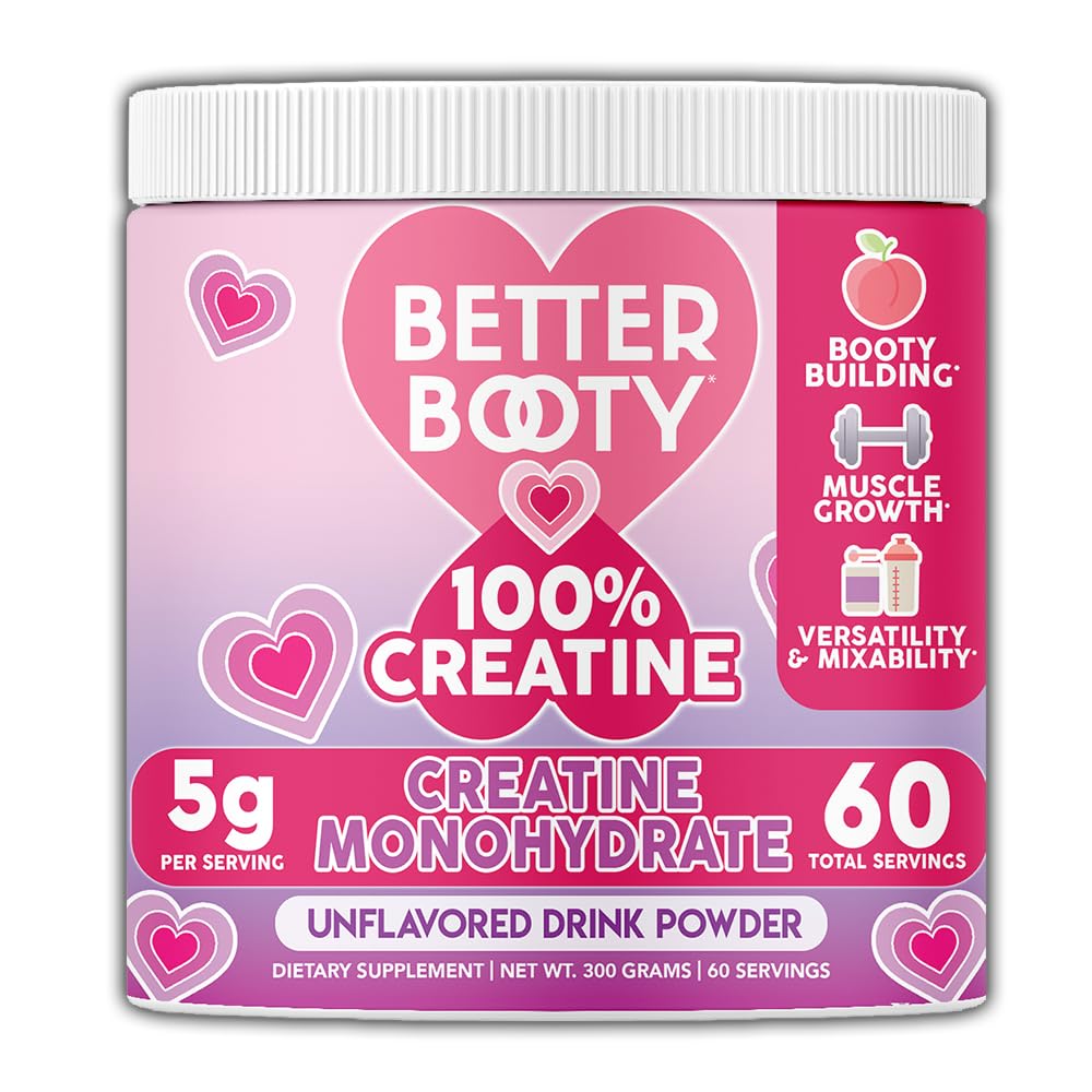100% Creatine for Women Premium Creatina Monohydrate Powder 200 Mesh Micronized Glute Builder Supplement Drink Mix Unflavored 60 Servings
